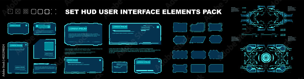 Aufkleber big set of frames and complex elements for the interface. user interface windows and frames. modern 