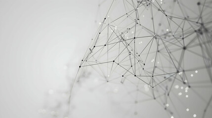 Abstract Network of Connected Dots and Lines on White Background, An abstract network of connected dots and lines on a white background, representing complex connections and modern technology