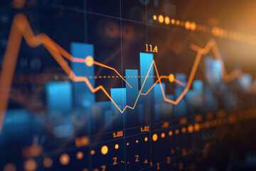 modern business stock market graph and chart