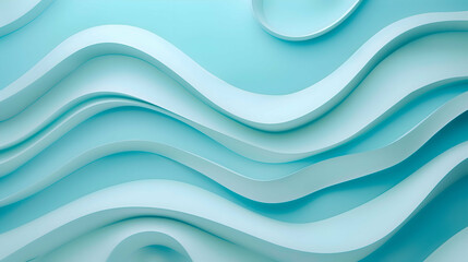Fototapeta premium Abstract Wavy Patterns in Soothing Light Blue Tones, Abstract wavy patterns in soothing light blue tones create a calming and modern design.
