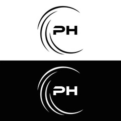 PH logo. P H design. White PH letter. PH, P H letter logo design. P H letter logo design in FIVE, FOUR, THREE, style. letter logo set in one artboard. P H letter logo vector design.