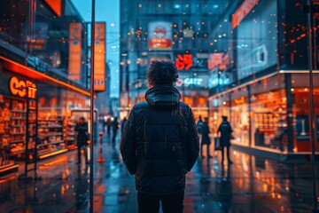 "Man Selecting Goods in the Supermarket: A Lifestyle Shopping Concept"
