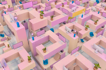 Minimalist 3d technology office space