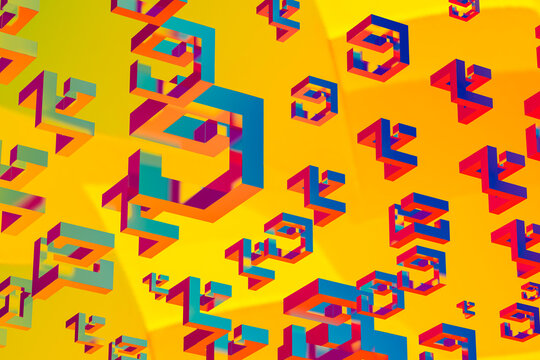 Vibrant 3d geometric shapes abstract background