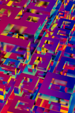 Vibrant 3d geometric shapes abstract background