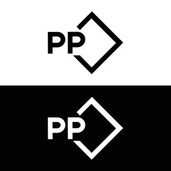 PP logo. P P design. White PP letter. PP, P P letter logo design. P P letter logo design in FIVE, FOUR, THREE, style. letter logo set in one artboard. P P letter logo vector design.