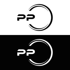 PP logo. P P design. White PP letter. PP, P P letter logo design. P P letter logo design in FIVE, FOUR, THREE, style. letter logo set in one artboard. P P letter logo vector design.