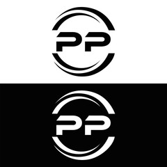 PP logo. P P design. White PP letter. PP, P P letter logo design. P P letter logo design in FIVE, FOUR, THREE, style. letter logo set in one artboard. P P letter logo vector design.