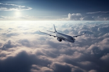 Obraz premium Passenger airplane flying in the sky