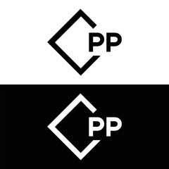 PP logo. P P design. White PP letter. PP, P P letter logo design. P P letter logo design in FIVE, FOUR, THREE, style. letter logo set in one artboard. P P letter logo vector design.