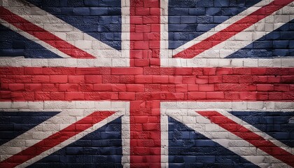 Fototapeta premium union jack flag painted on to a block wall