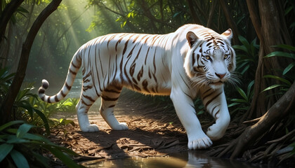 Portrait of a white tiger 