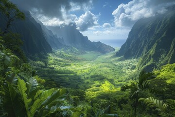 Fototapeta premium National parks offer stunning landscapes with lush greenery, majestic and serene, and bask in the beauty of natural light.