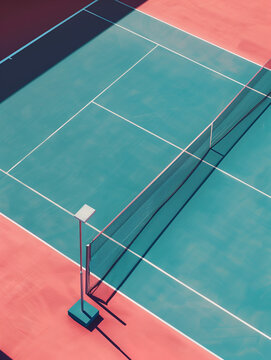 Tennis Court, Minimalism, Pastel colors