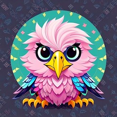 Naklejka premium Vector eagle character for t-shirt design