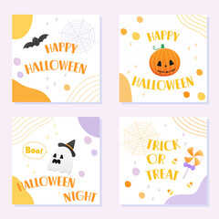 cute halloween card set
