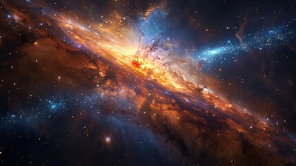Cosmic Dreamscape: Galaxy Background with Luminous Nebulae and Dazzling Stars