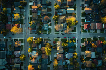 A residential area grit system seen from above 