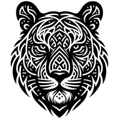 Tiger Head Vector Illustration for Tattoos, Wildlife Art, and Animal Mascots