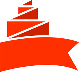 Red Ribbon Banner Illustration
