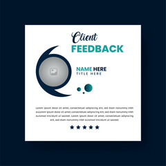 Client or Customer Testimonial Social Media Post Design. Customer Service Feedback Review Post with Sage and Navy Blue Color Accent.