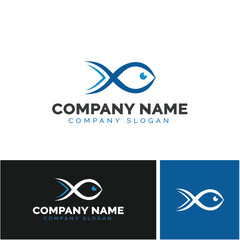Obraz premium Fish logo design, vector logo design, illustration 