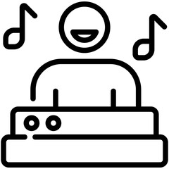 pianist line icon