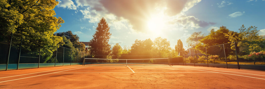 outdoor tennis court on a sunny day