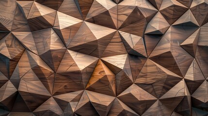 Intricate 3D Wooden Panel with Abstract Geometric Patterns and Textures for Interior Design,Architectural Visualization,and Digital Graphics