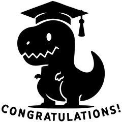 Dinosaur Graduation Vector Illustration for Class of 2024, Cute Dino Graduate Design