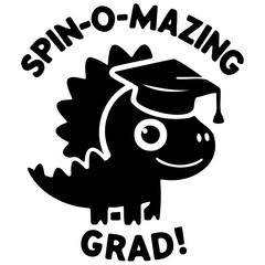 Dinosaur Graduation Vector Illustration for Class of 2024, Cute Dino Graduate Design