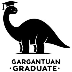 Dinosaur Graduation Vector Illustration for Class of 2024, Cute Dino Graduate Design