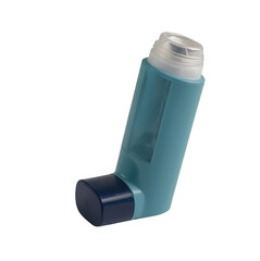 Asthma inhaler isolated on white. "PNG AND  TRANSPARENT  BACKGROUND 