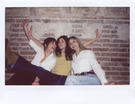 Female friends polaroid