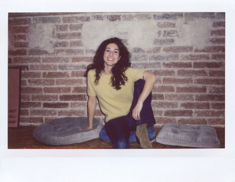 Hapy woman polaroid