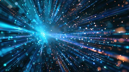 Abstract technology background showcasing high speed global data transfer, ultra-fast broadband connections, digital explosion, and cyber tech motion.