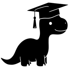Dinosaur Graduation Vector Illustration for Class of 2024, Cute Dino Graduate Design