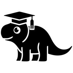 Dinosaur Graduation Vector Illustration for Class of 2024, Cute Dino Graduate Design