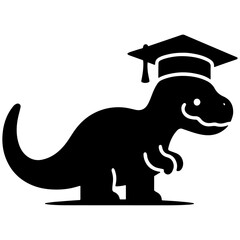 Dinosaur Graduation Vector Illustration for Class of 2024, Cute Dino Graduate Design