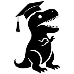 Dinosaur Graduation Vector Illustration for Class of 2024, Cute Dino Graduate Design