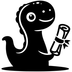 Dinosaur Graduation Vector Illustration for Class of 2024, Cute Dino Graduate Design