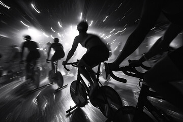 An energetic spinning class