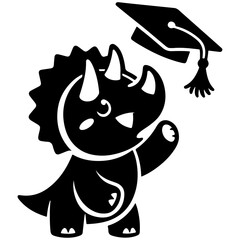 Dinosaur Graduation Vector Illustration for Class of 2024, Cute Dino Graduate Design