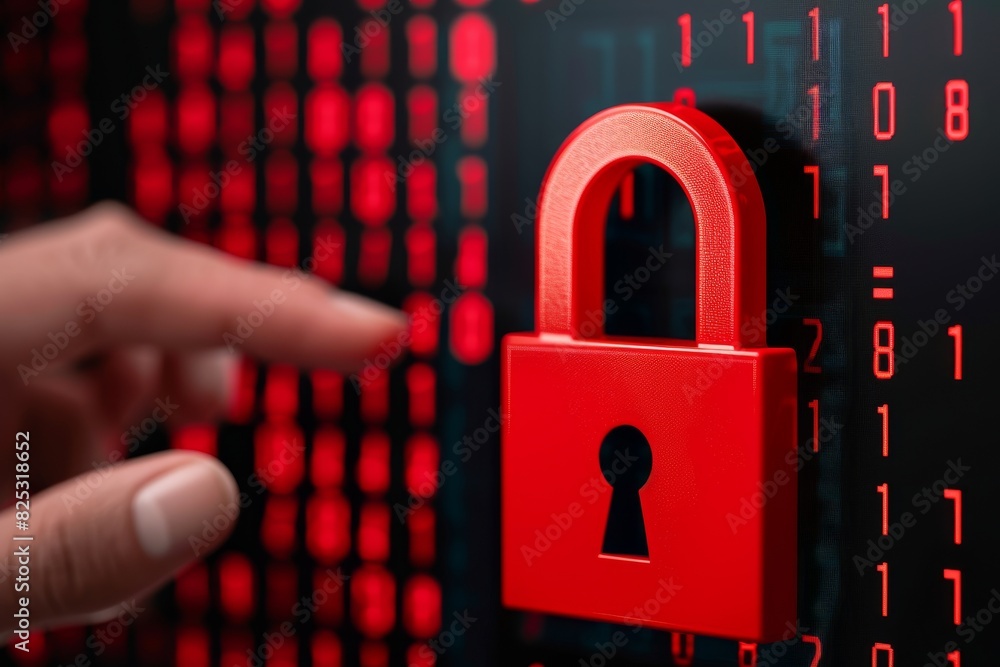 Poster dynamic cloud security illustration depicting secure networks and data protection in a blue and whit