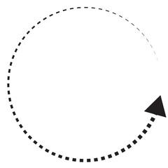 Vector hand drawn dashed arrow. Curved dotted arrow. Zigzag arrow stripes. Doodle, sketch style.  isolated on white background. Vector illustration. EPS 10