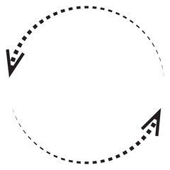 Vector hand drawn dashed arrow. Curved dotted arrow. Zigzag arrow stripes. Doodle, sketch style.  isolated on white background. Vector illustration. EPS 10