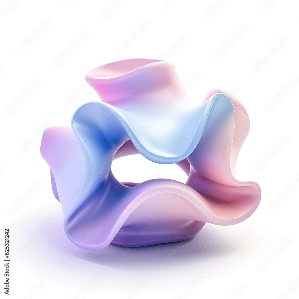 Poster a digitally created abstract swirl with a soft pastel color palette
