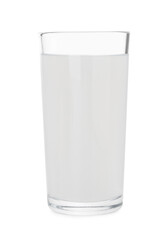 Glass of coconut water isolated on white