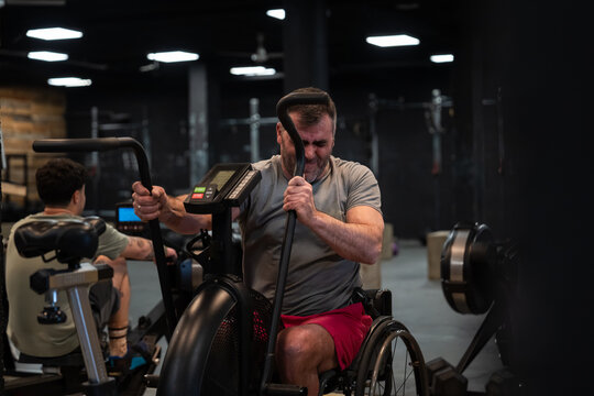 Determined Athlete Training in Gym