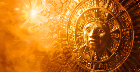 Naklejka premium A golden circle with a face on it
